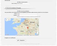 Capture d'écran : Carte de localisation