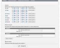 Capture d'écran : Configuration du calendrier